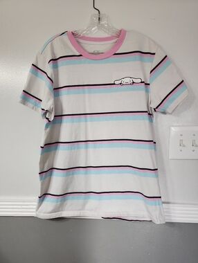 Women's Cinnamoroll Stripe Tee - Pink & Light Blue